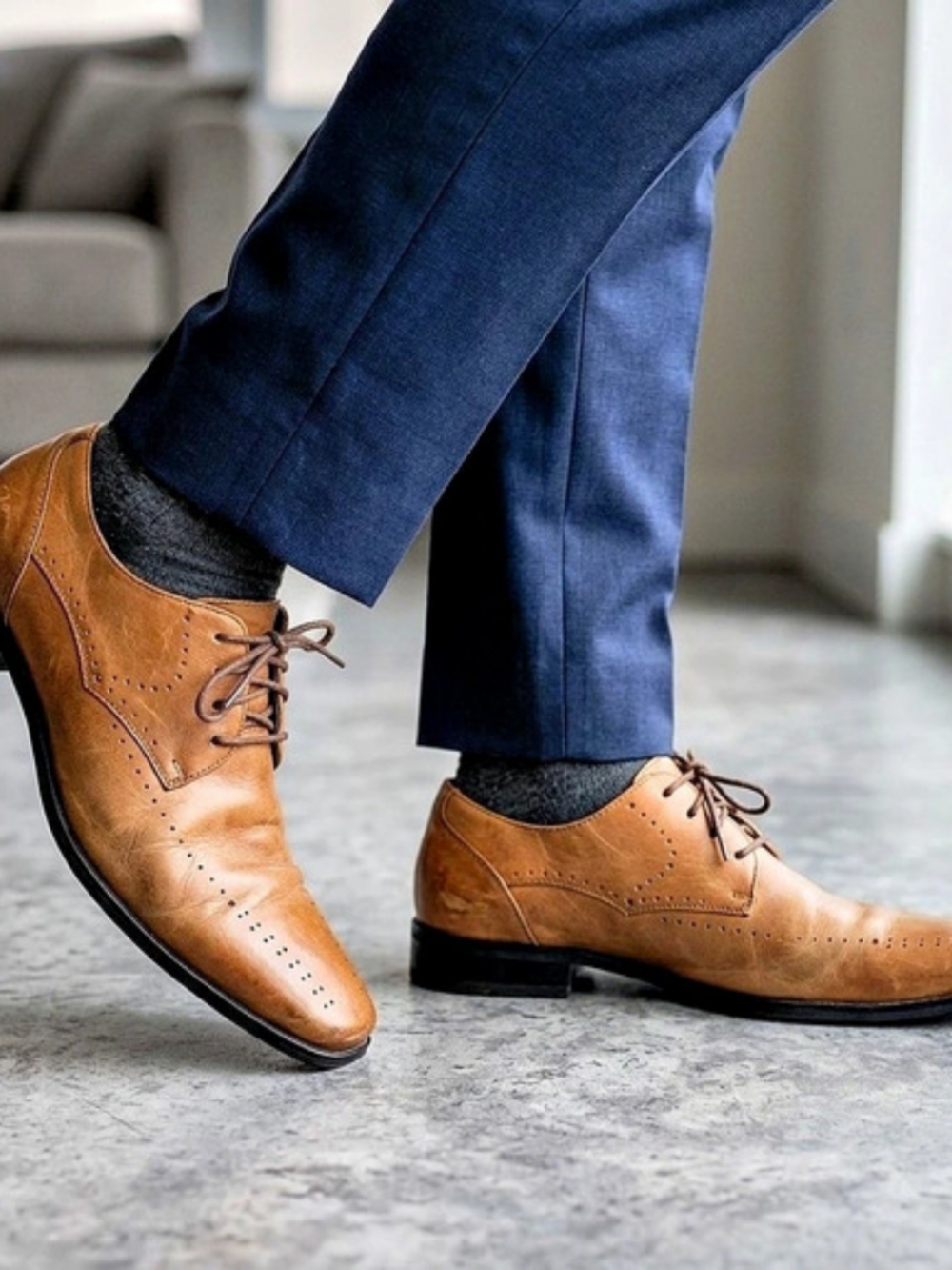 Stacy Adams Men's Tan Leather Bicycle Toe Derby Dress Shoes Oxfords US 7.5M